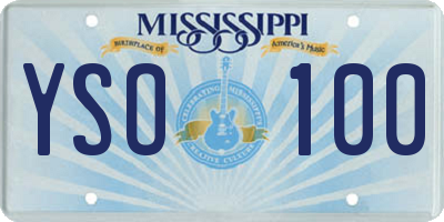 MS license plate YSO100