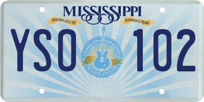 MS license plate YSO102