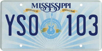 MS license plate YSO103