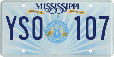 MS license plate YSO107