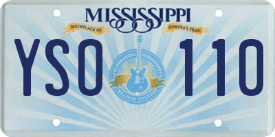 MS license plate YSO110