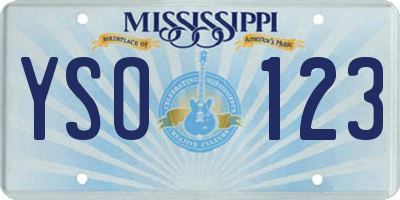 MS license plate YSO123