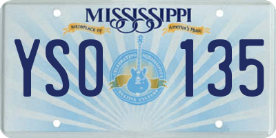 MS license plate YSO135