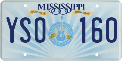 MS license plate YSO160