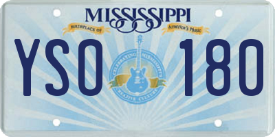 MS license plate YSO180