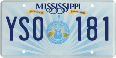 MS license plate YSO181
