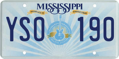 MS license plate YSO190