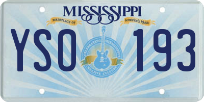 MS license plate YSO193