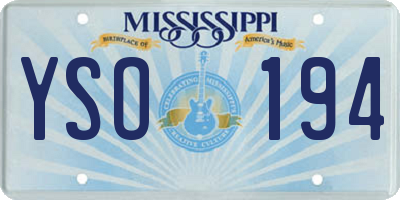 MS license plate YSO194