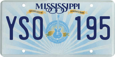 MS license plate YSO195