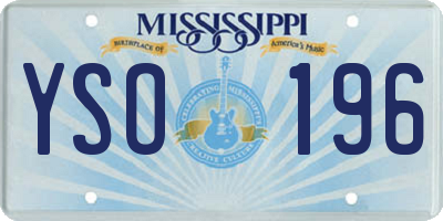 MS license plate YSO196