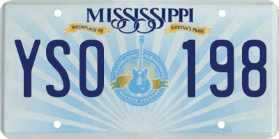 MS license plate YSO198