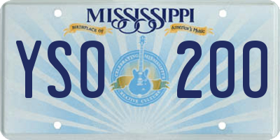 MS license plate YSO200