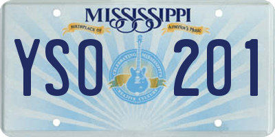 MS license plate YSO201