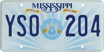 MS license plate YSO204