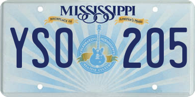 MS license plate YSO205