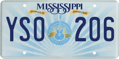 MS license plate YSO206
