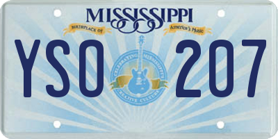 MS license plate YSO207