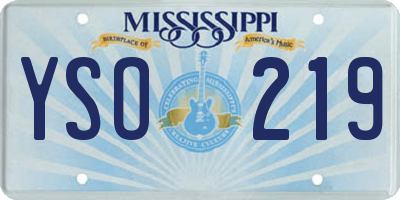 MS license plate YSO219