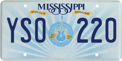 MS license plate YSO220
