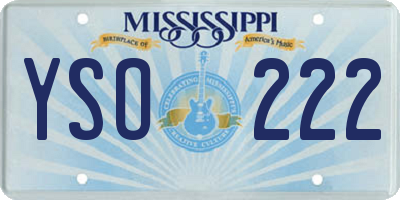 MS license plate YSO222