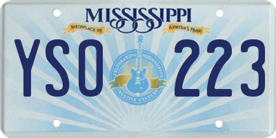 MS license plate YSO223
