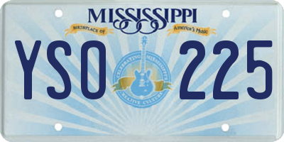 MS license plate YSO225