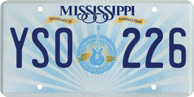 MS license plate YSO226