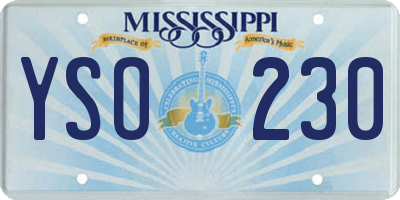MS license plate YSO230