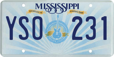 MS license plate YSO231