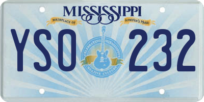 MS license plate YSO232