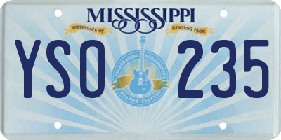MS license plate YSO235