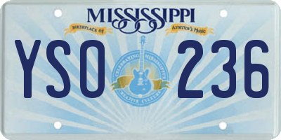 MS license plate YSO236
