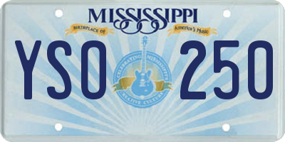 MS license plate YSO250