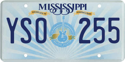MS license plate YSO255