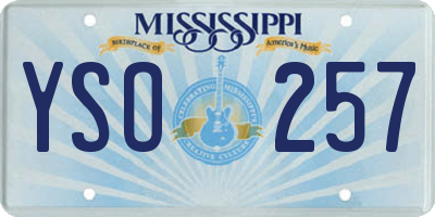 MS license plate YSO257