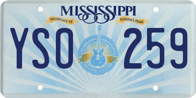 MS license plate YSO259