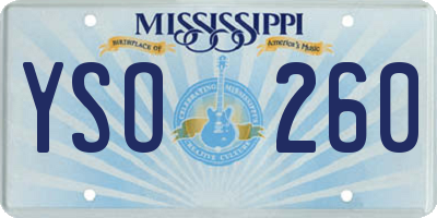 MS license plate YSO260