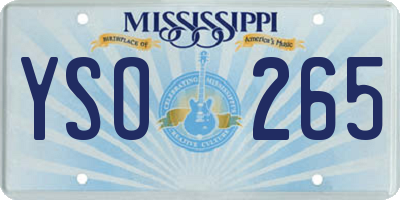 MS license plate YSO265