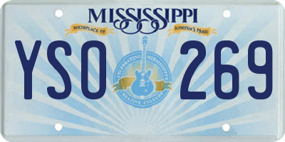 MS license plate YSO269