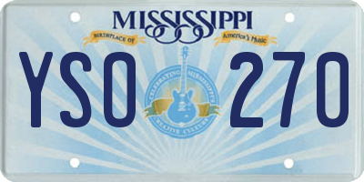 MS license plate YSO270