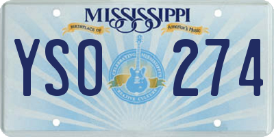 MS license plate YSO274