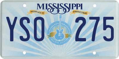 MS license plate YSO275
