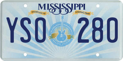 MS license plate YSO280
