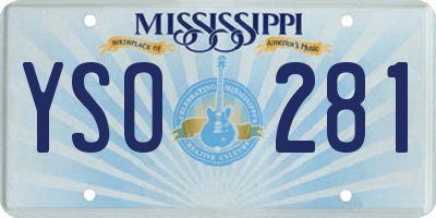 MS license plate YSO281