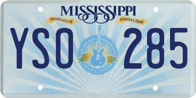 MS license plate YSO285