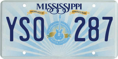 MS license plate YSO287