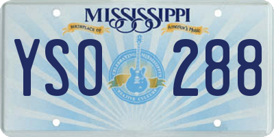 MS license plate YSO288