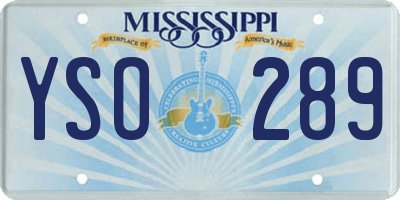 MS license plate YSO289
