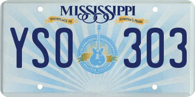 MS license plate YSO303